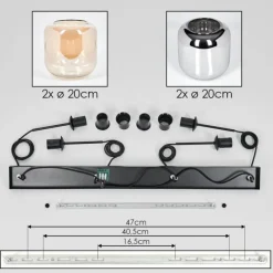 hofstein Lauden Suspension Noir, 4 lumières