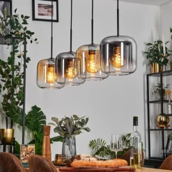 hofstein Lauden Suspension Noir, 4 lumières