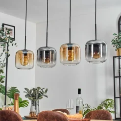 hofstein Lauden Suspension Noir, 4 lumières