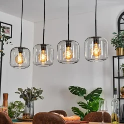 hofstein Lauden Suspension Noir, 4 lumières