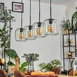 hofstein Lauden Suspension Noir, 4 lumières