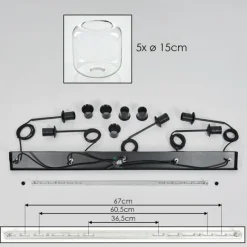 hofstein Lauden Suspension Noir, 5 lumières