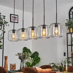 hofstein Lauden Suspension Noir, 5 lumières