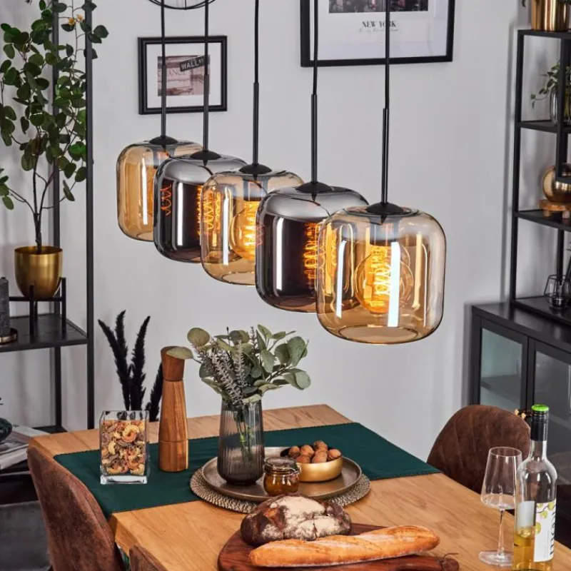 hofstein Lauden Suspension Noir, 5 lumières