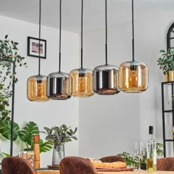 hofstein Lauden Suspension Noir, 5 lumières