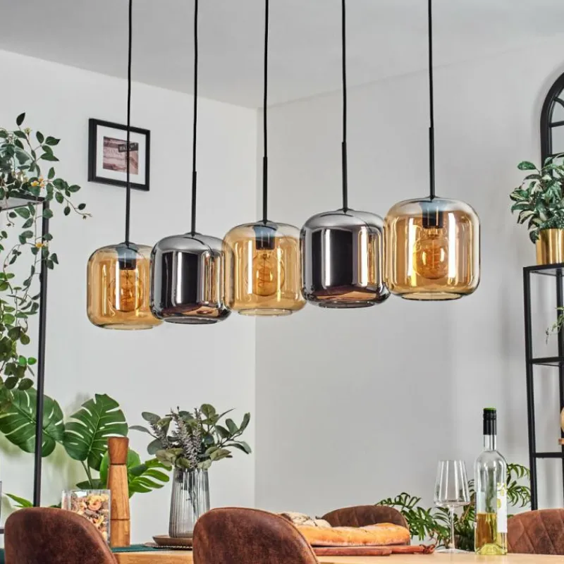 hofstein Lauden Suspension Noir, 5 lumières