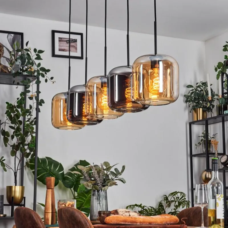 hofstein Lauden Suspension Noir, 5 lumières