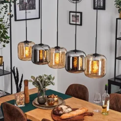 hofstein Lauden Suspension Noir, 5 lumières