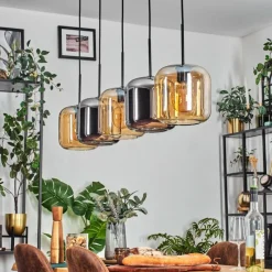 hofstein Lauden Suspension Noir, 5 lumières