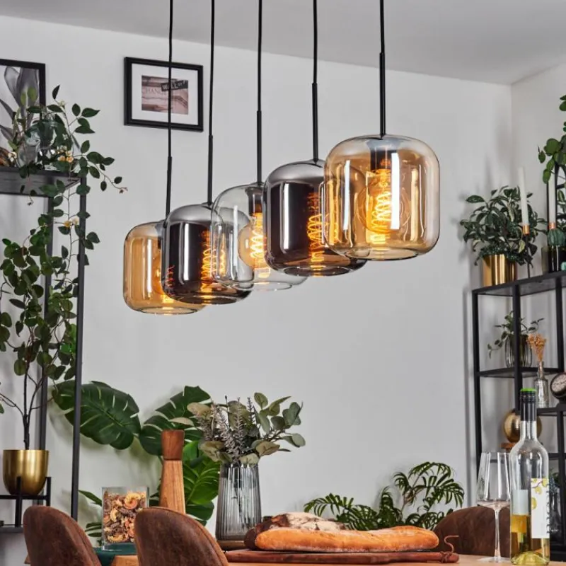 hofstein Lauden Suspension Noir, 5 lumières