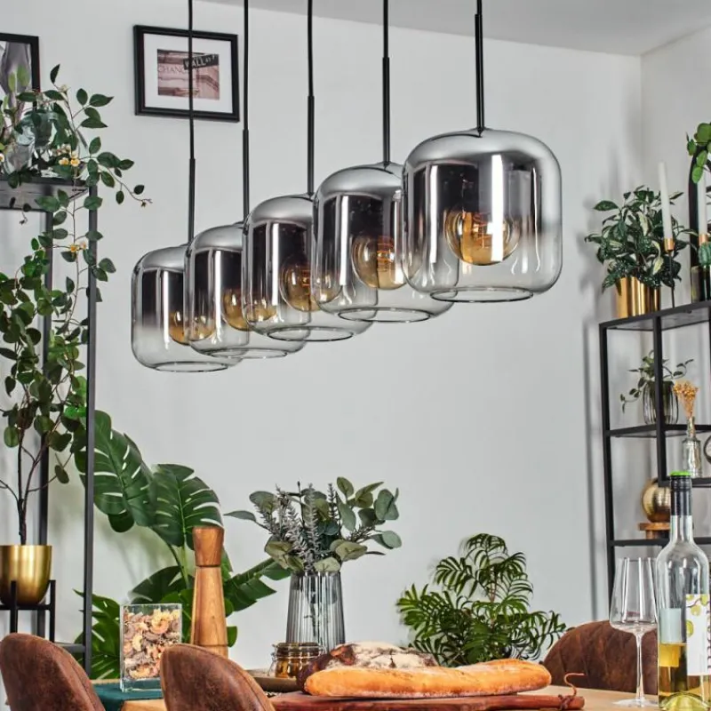 hofstein Lauden Suspension Noir, 5 lumières