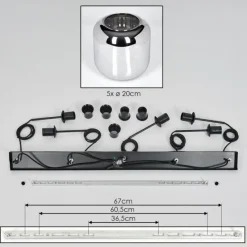 hofstein Lauden Suspension Noir, 5 lumières