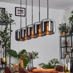 hofstein Lauden Suspension Noir, 5 lumières