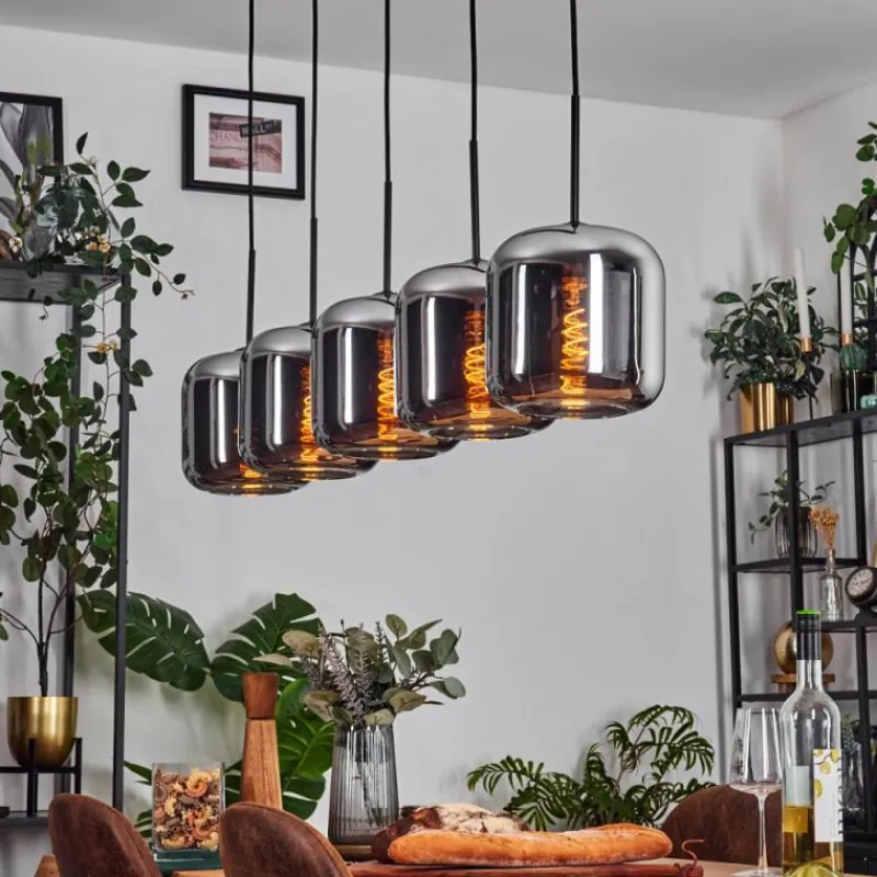 hofstein Lauden Suspension Noir, 5 lumières