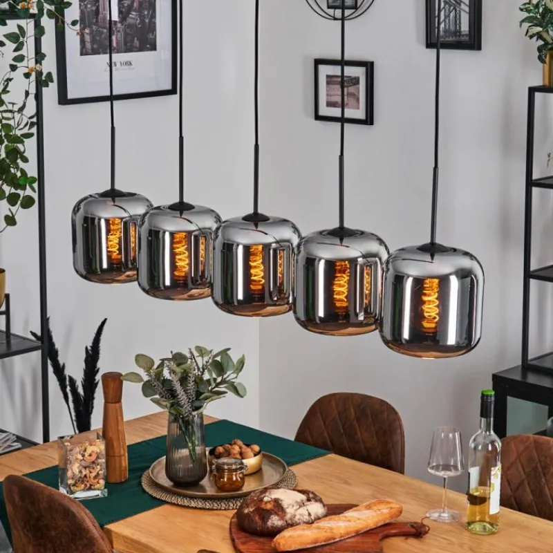 hofstein Lauden Suspension Noir, 5 lumières