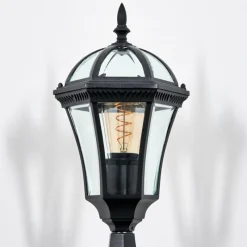 Luminaires Rustiques-hofstein Lavajo Borne lumineuse, Eclairage de chemin Noir, 1 lumière