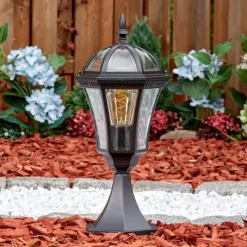 Luminaires Rustiques-hofstein Lavajo Borne lumineuse, Eclairage de chemin Noir, 1 lumière