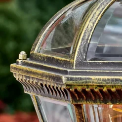 Luminaires Rustiques-hofstein Lavajo Borne lumineuse, Eclairage de chemin Or, Noir, 1 lumière