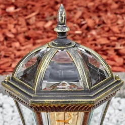 Luminaires Rustiques-hofstein Lavajo Borne lumineuse, Eclairage de chemin Or, Noir, 1 lumière