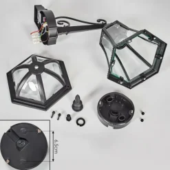 Luminaires Rustiques-hofstein Lavajo Luminaire extérieur, Lampe murale d´extérieur Noir, 1 lumière, Détecteur de mouvement