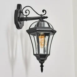 Luminaires Rustiques-hofstein Lavajo Luminaire extérieur, Lampe murale d´extérieur Noir, 1 lumière