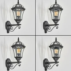 Luminaires Rustiques-hofstein Lavajo Luminaire extérieur, Lampe murale d´extérieur Noir, 1 lumière