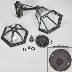 Luminaires Rustiques-hofstein Lavajo Luminaire extérieur, Lampe murale d´extérieur Noir, 1 lumière