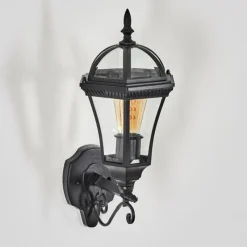 Luminaires Rustiques-hofstein Lavajo Luminaire extérieur, Lampe murale d´extérieur Noir, 1 lumière