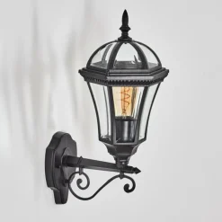 Luminaires Rustiques-hofstein Lavajo Luminaire extérieur, Lampe murale d´extérieur Noir, 1 lumière