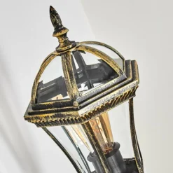 Luminaires Rustiques-hofstein Lavajo Luminaire extérieur, Lampe murale d´extérieur Or, Noir, 1 lumière