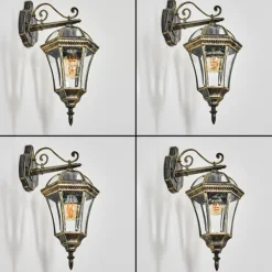 Luminaires Rustiques-hofstein Lavajo Luminaire extérieur, Lampe murale d´extérieur Or, Noir, 1 lumière