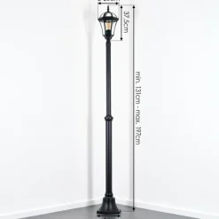 Luminaires Rustiques-hofstein Lavajo Luminaire extérieur, Réverbère, Eclairage de chemin Noir, 1 lumière