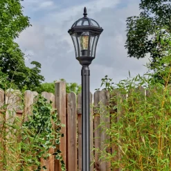 Luminaires Rustiques-hofstein Lavajo Luminaire extérieur, Réverbère, Eclairage de chemin Noir, 1 lumière