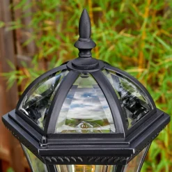 Luminaires Rustiques-hofstein Lavajo Luminaire extérieur, Réverbère, Eclairage de chemin Noir, 2 lumières