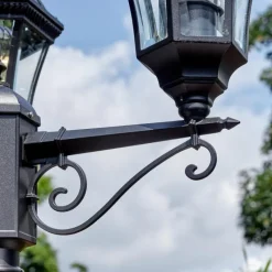 Luminaires Rustiques-hofstein Lavajo Luminaire extérieur, Réverbère, Eclairage de chemin Noir, 3 lumières