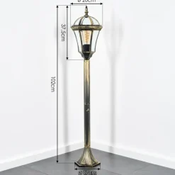 Luminaires Rustiques-hofstein Lavajo Luminaire extérieur, Eclairage de chemin Or, Noir, 1 lumière