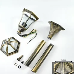 Luminaires Rustiques-hofstein Lavajo Luminaire extérieur, Eclairage de chemin Or, Noir, 1 lumière