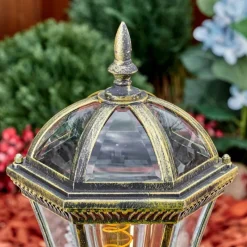 Luminaires Rustiques-hofstein Lavajo Luminaire extérieur, Eclairage de chemin Or, Noir, 1 lumière