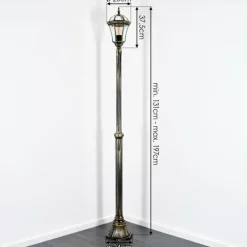 Luminaires Rustiques-hofstein Lavajo Luminaire extérieur, Réverbère, Eclairage de chemin Or, Noir, 1 lumière