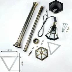 Luminaires Rustiques-hofstein Lavajo Luminaire extérieur, Réverbère, Eclairage de chemin Or, Noir, 1 lumière