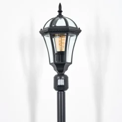 Luminaires Rustiques-hofstein Lavajo Luminaire extérieur, Eclairage de chemin Noir, 1 lumière, Détecteur de mouvement