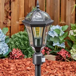 Luminaires Rustiques-hofstein Lavajo Luminaire extérieur, Eclairage de chemin Noir, 1 lumière, Détecteur de mouvement