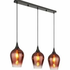 Luminaires Globo Lighting Lavus Suspension Chrome, Noir, 3 lumières