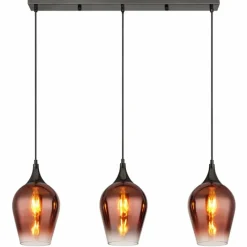 Luminaires Globo Lighting Lavus Suspension Chrome, Noir, 3 lumières