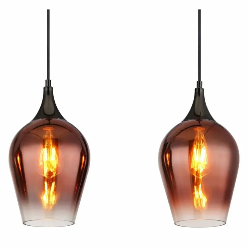 Luminaires Globo Lighting Lavus Suspension Chrome, Noir, 3 lumières