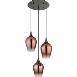 Luminaires Globo Lighting Lavus Suspension Chrome, Noir, 3 lumières