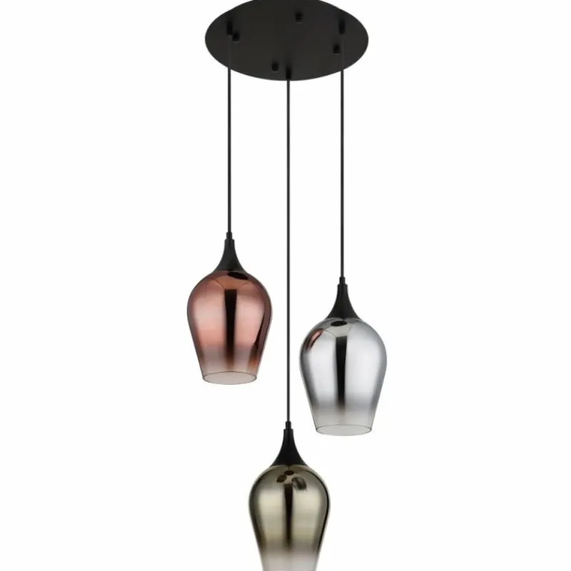 Luminaires Globo Lighting Lavus Suspension Noir, 3 lumières