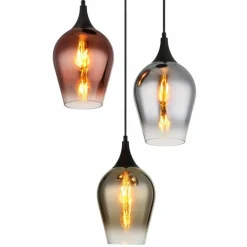 Luminaires Globo Lighting Lavus Suspension Noir, 3 lumières