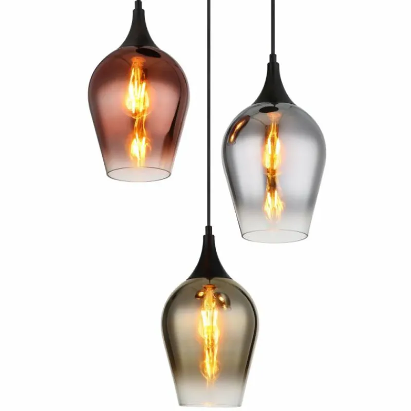 Luminaires Globo Lighting Lavus Suspension Noir, 3 lumières