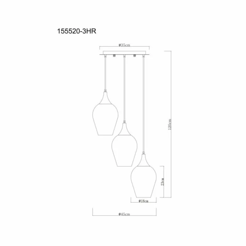 Luminaires Globo Lighting Lavus Suspension Noir, 3 lumières